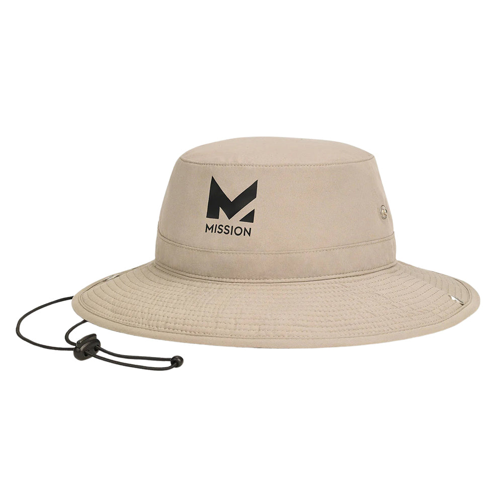 Cooling Bucket Hat Wide Brim Hats MISSION One Size Khaki