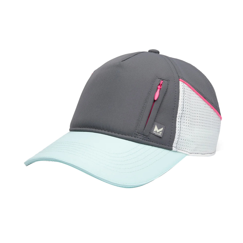 Cooling Summit Hat Caps MISSION Charcoal and Knockout Pink One Size