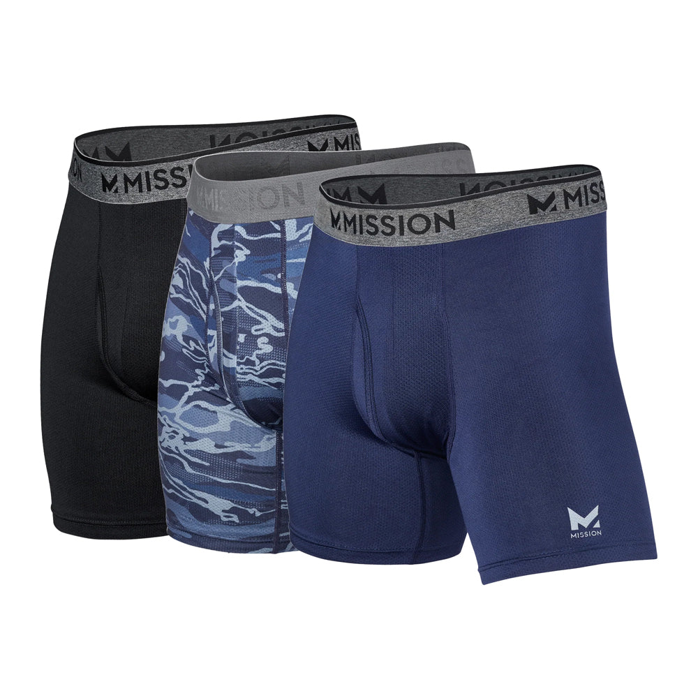 Performance Mesh Boxer Brief (3pack) Boxer Briefs MISSION Black / Matrix Camo / Navy S