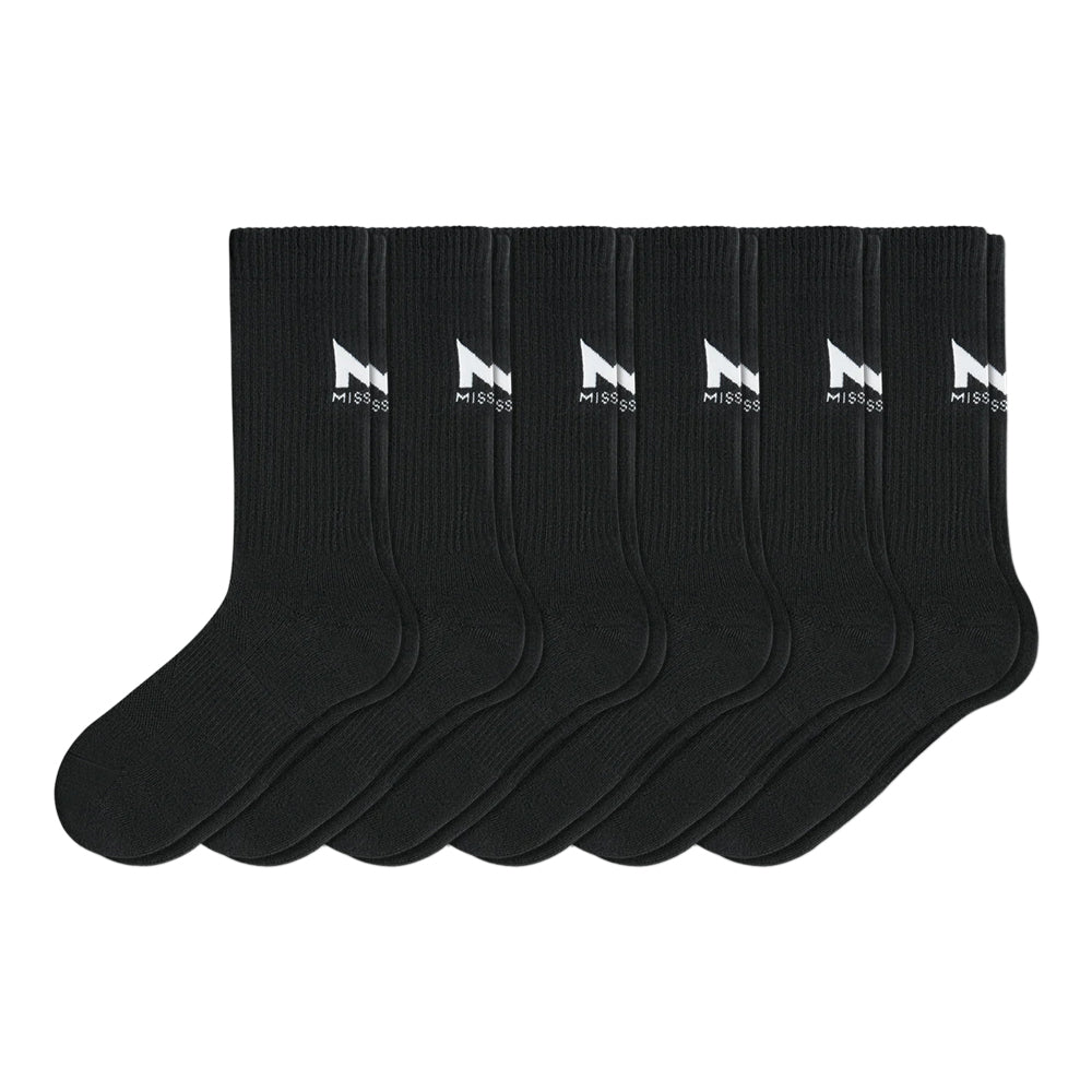 Pinnacle Dry Comfort Crew Sock 6-Pack Socks MISSION M (US 6-8) Black