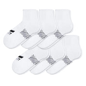 Pinnacle Dry Comfort Quarter Sock 6-Pack Socks MISSION M (US 6-8) White