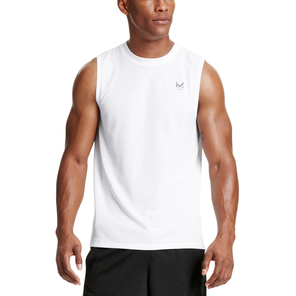 VaporActive Alpha Sleeveless T-Shirt | Bright White Shirts Mission Medium White