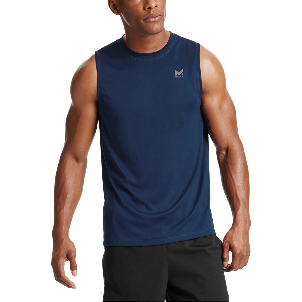 VaporActive Alpha Sleeveless T-Shirt | Estate Blue Shirts Mission Large Navy