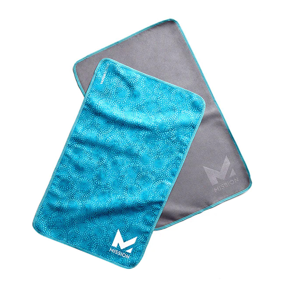 Yoga Hand Towels Towels MISSION Breathe Bluebird / Solid Charcoal One Size